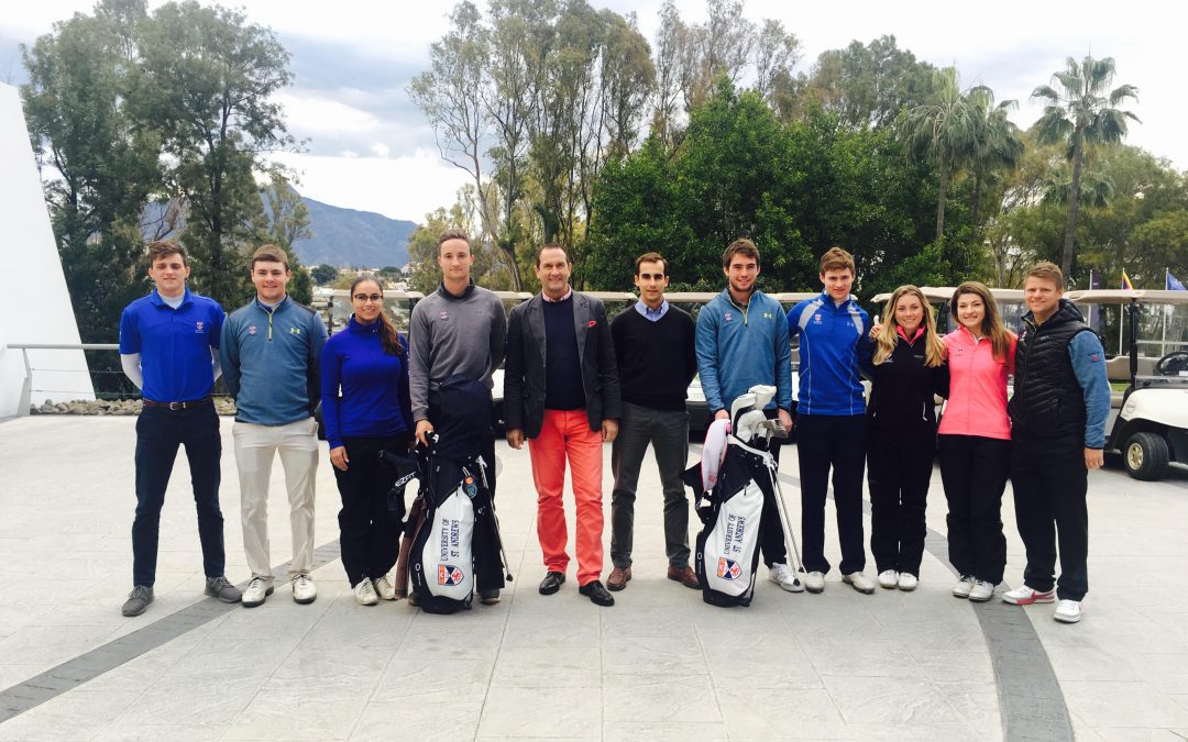 El equipo de golf de la prestigiosa Universidad de St. Andrews visita el Real Club de Golf Guadalmina